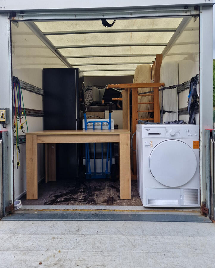 Back of G & D Electrical Services Ltd removal van, reflecting their top-tier removal services in Insch AB52 6HG, offering efficient transport solutions for residential and commercial needs across Aberdeenshire.